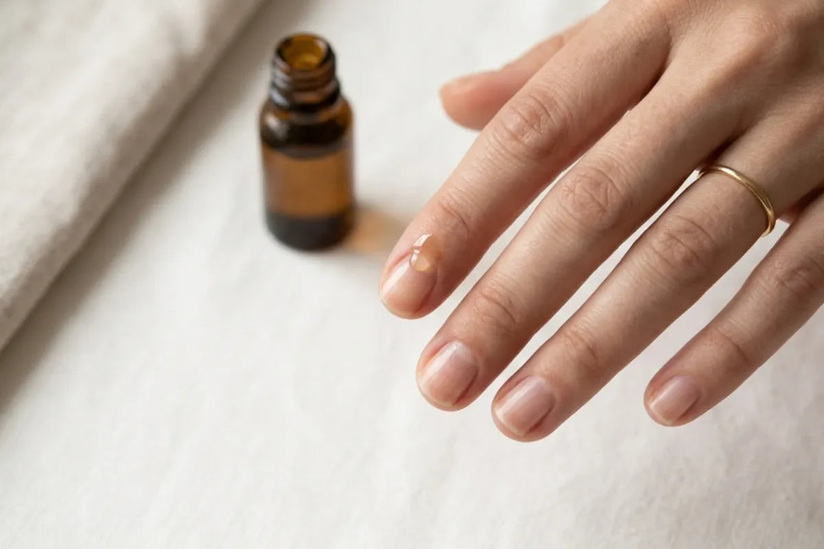 Nagelolja för starka friska naglar och längre press-on hållbarhet