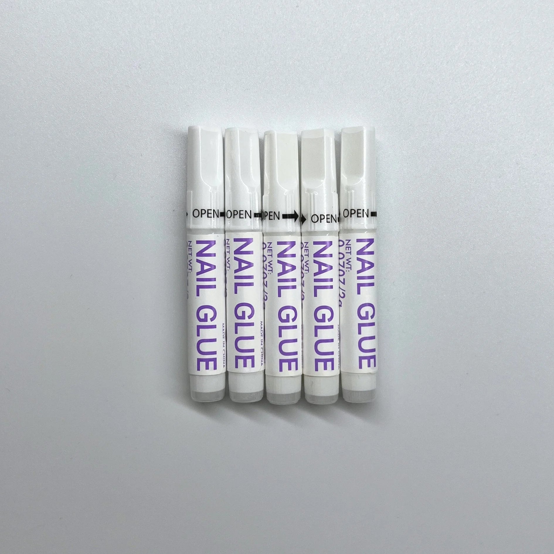 XGlue nagellim 5-pack – fem tuber Nail Glue staplade för långvarig press-on hållning