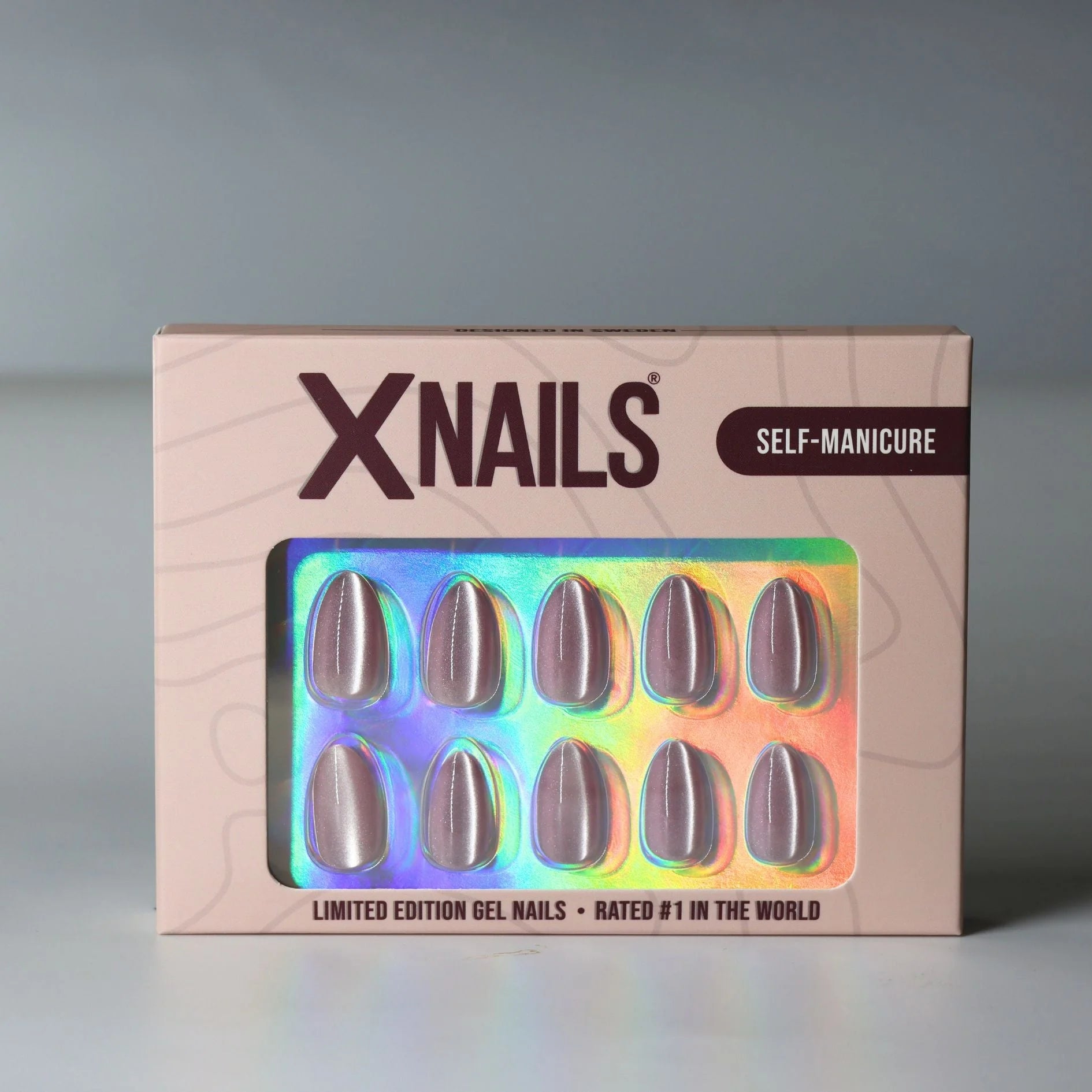 Candy Chrome XNails pakning – limited edition gelnegler i sølv chrome mandelform