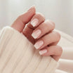 Dreamy Dip press-on negler – fransk ombré i square-form med nude base og myk hvit spiss