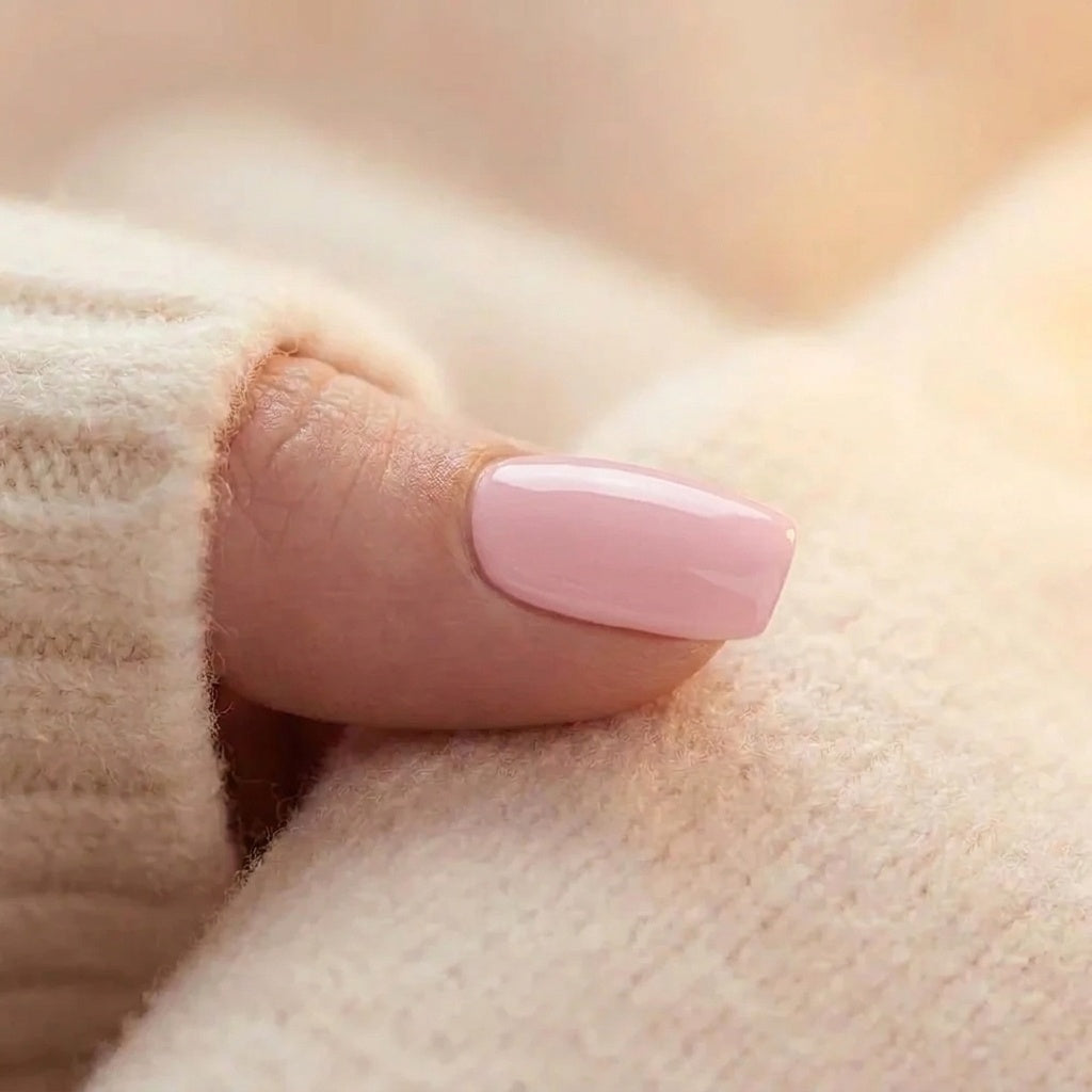 Pinkie Pearl – press-on naglar, närbild på nagel